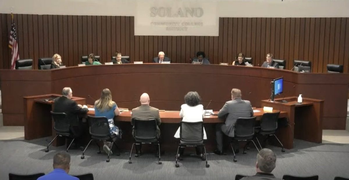 The Governing Board met on October 16th at Solano Community College, screencap courtesy of Solano College Governing Board Meeting Stream