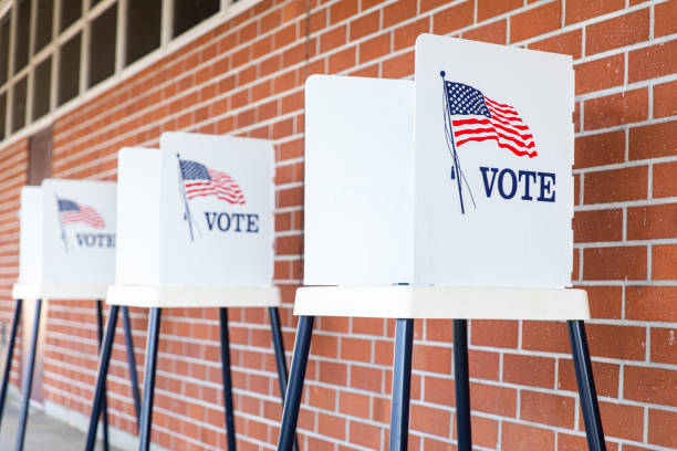 A polling location station is ready for the election day.