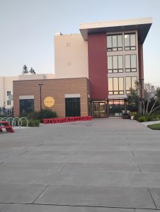 The Napa sunset overlooking River Trail Village dorms.