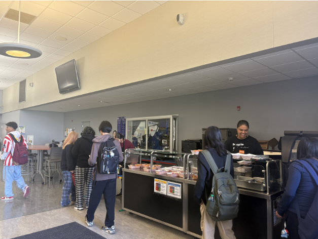 Early College High School lunch staff serving lunch to the high school students.