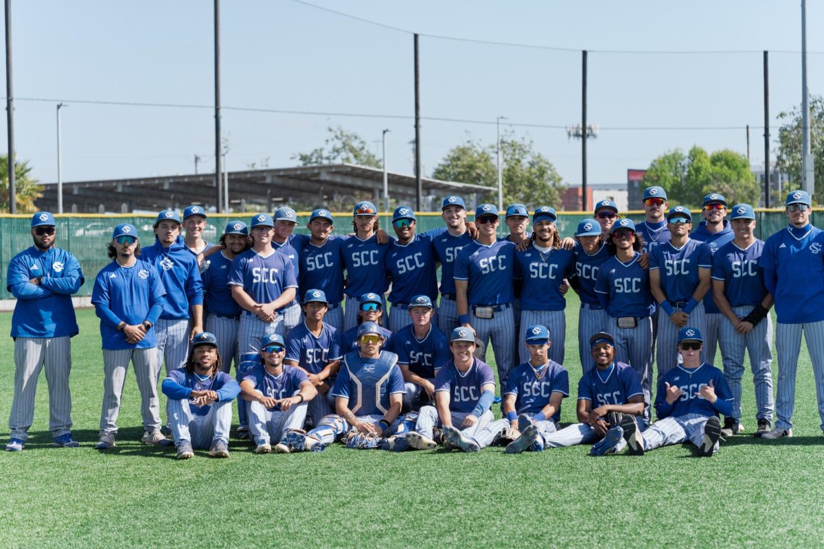 The 2026 Solano Falcons Baseball team smiles after completing the sweep and, subsequently, the regular season in Oakland. April 24, 2026.